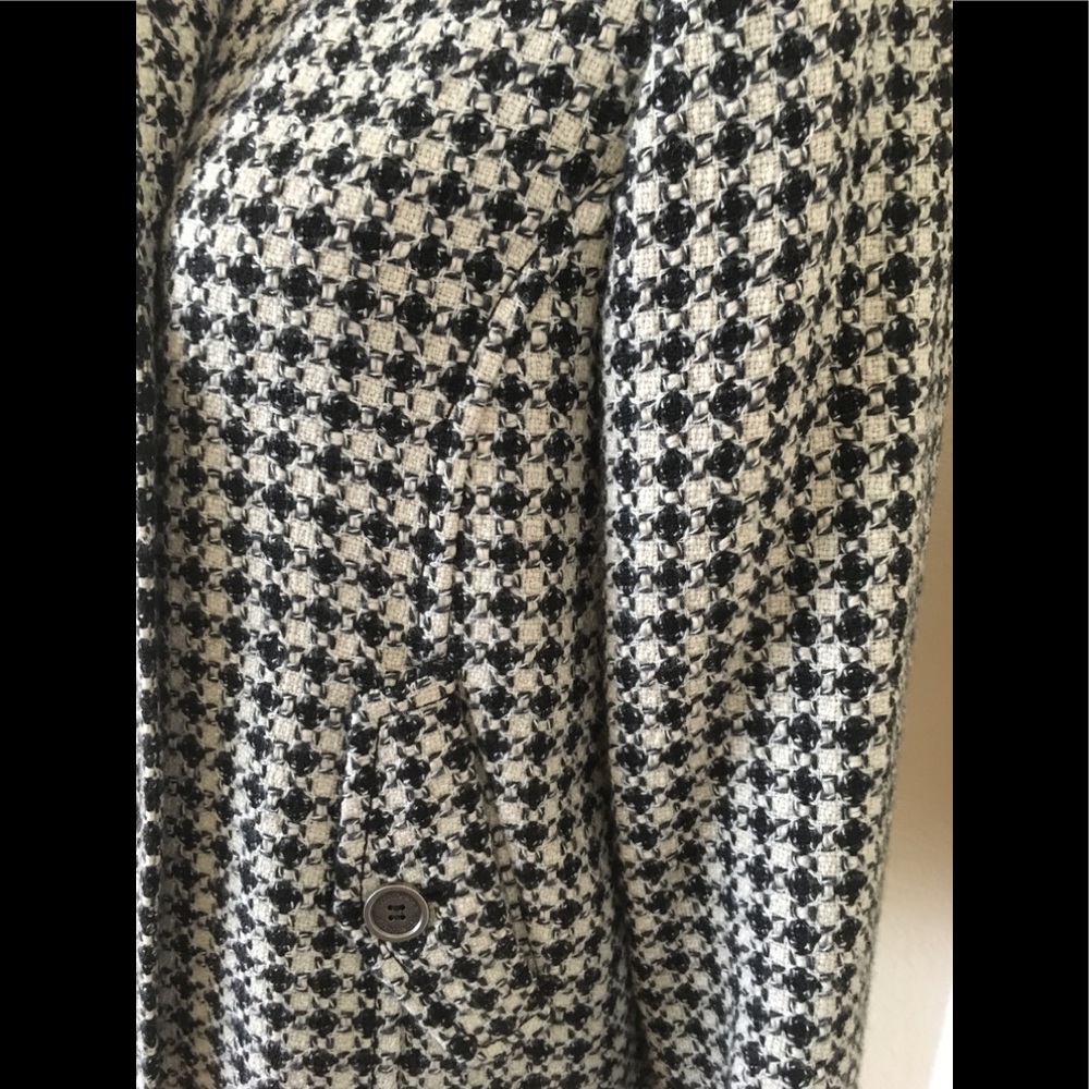 Short coat black white houndstooth coat pea coat new w tag - Picture 3 of 6